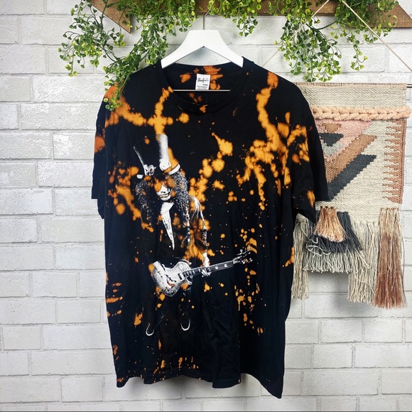 Slash Custom Distressed Bleached Graphic Band Tee - Picture 4 of 6